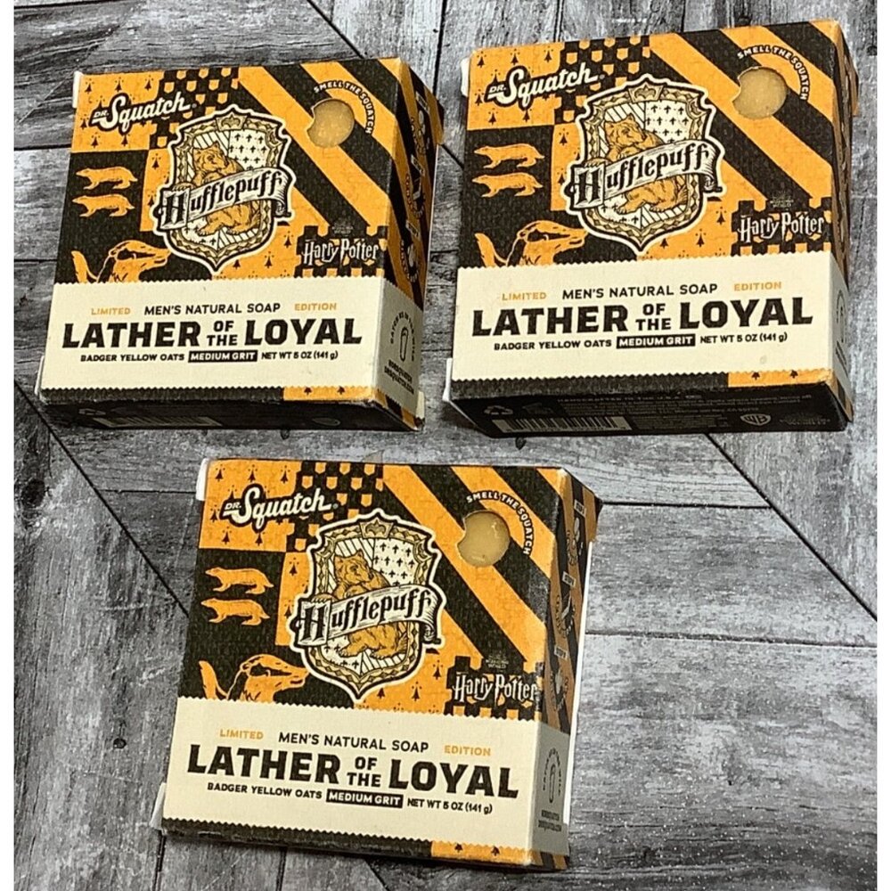 3 Dr. Squatch Harry Potter Soap Hufflepuff Lather Of The Loyal Limited Edition